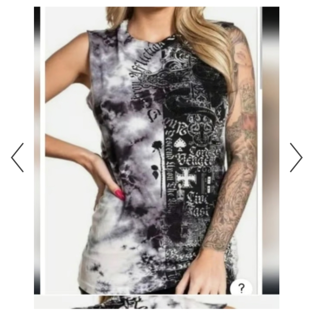 Affliction  bling tank‎ L